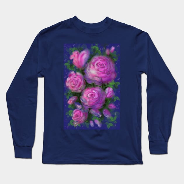 Roses Long Sleeve T-Shirt by ArtKsenia